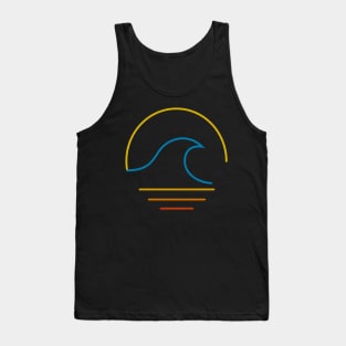 Minimal Wave and Sun Tank Top